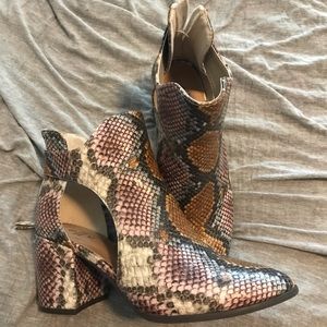 Call it Spring Faux Snakeskin cut out boots size 7 / 37.5